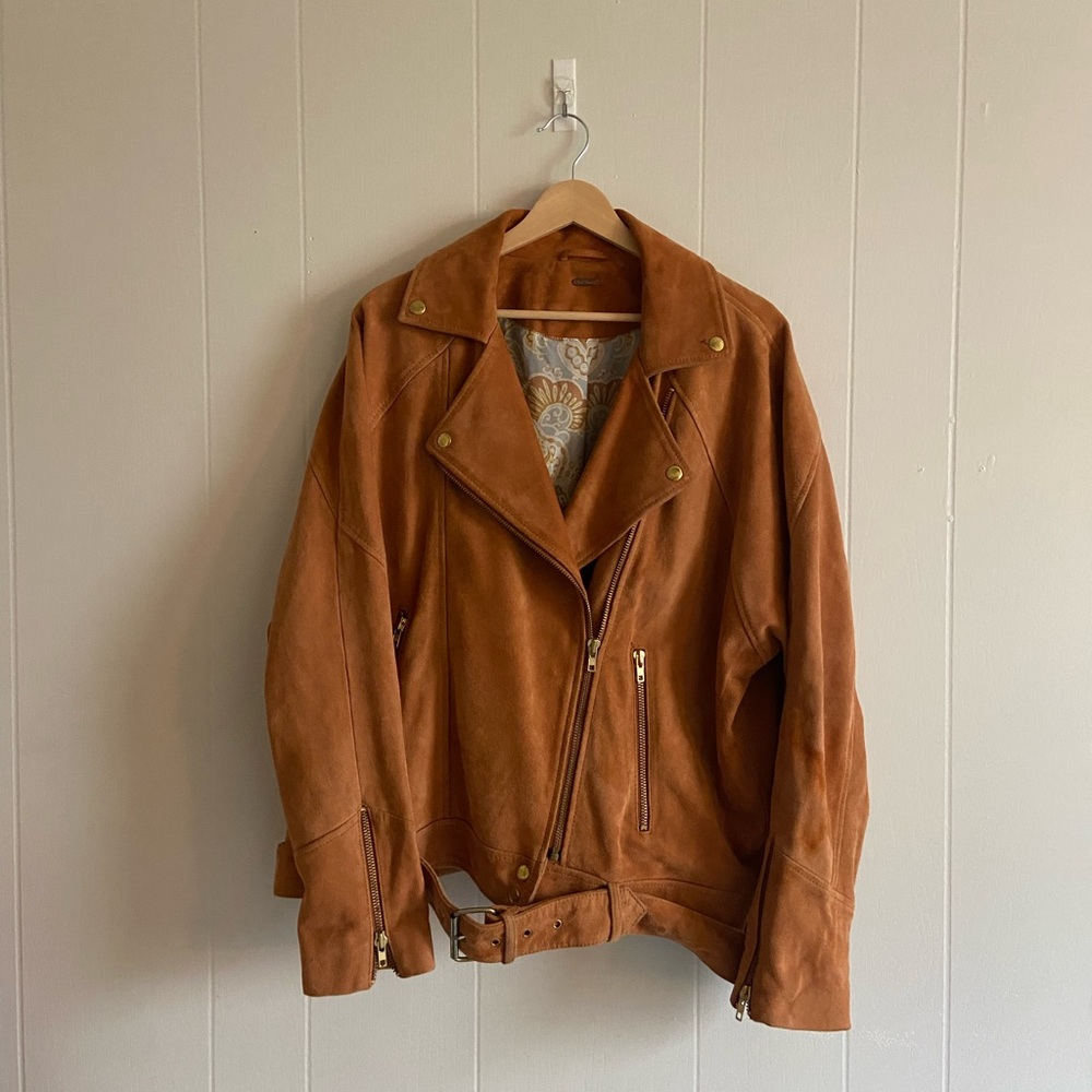 Free People Drapey Suede Moto Jacket